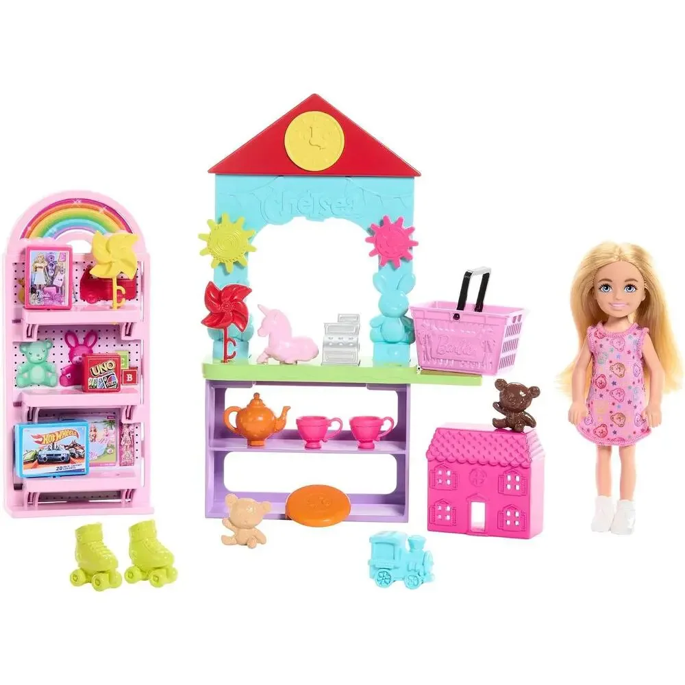 Barbie Chelsea You Can Be Toy Shop, Blonde Doll 20+ Accessories NIB